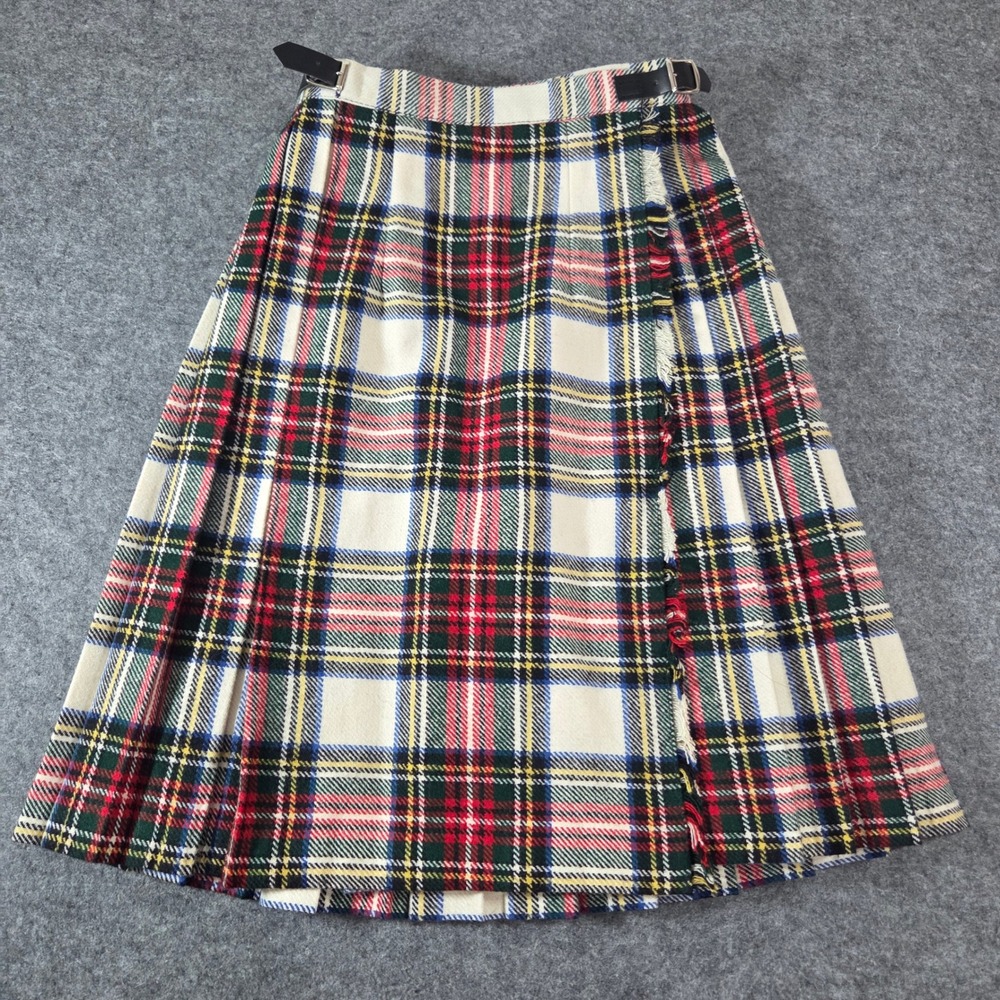 O'Neil Dublin Womens UK 30 Mini Kilt Skirt Tartan Plaid Wool Blend Made Ireland